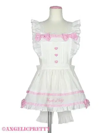 Angelic Pretty Fancy Ribbon 에이프런 시로x핑크