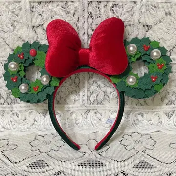 디즈니 크리스마스 미니 머리띠 리스