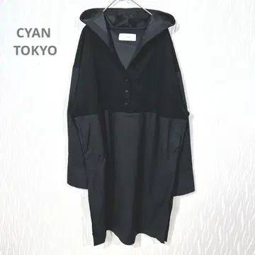 (시안 도쿄) 후드 부착 셔츠 원피스 도킹 디자인