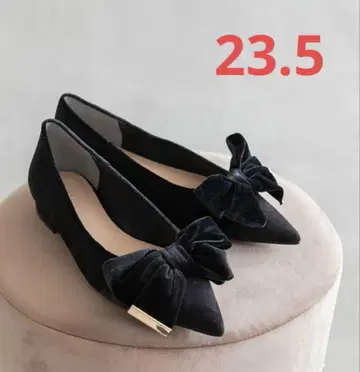 [ 새상품 ] 란다 벨로아 리본 플랫슈즈