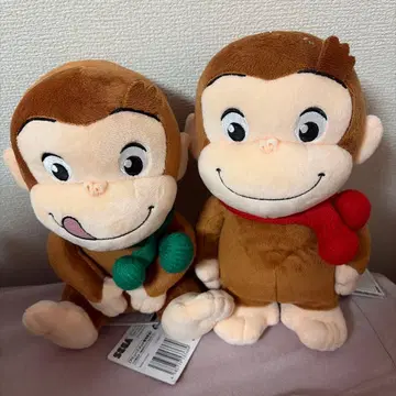 오자루의 조지 빨간색 머플러 & 그린 머플러 세트 봉제 인형