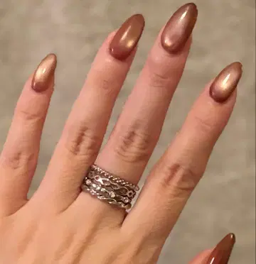 아쉬페프랑스 실버 컬러 4연 반지 트위스트 디자인 11~12호