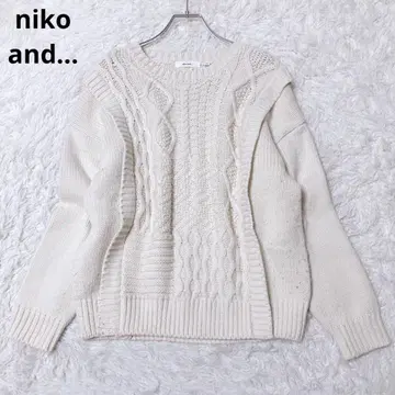 니코앤드 긴팔 니트 풀오버 스웨터 케이블 짜임 캐주얼 양모 혼방