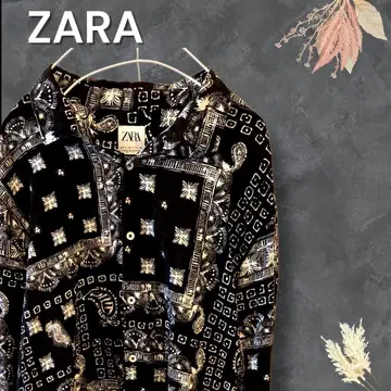 ZARA 레이온 페이즐리 무늬 올 패턴 블라우스 셔츠 반다나
