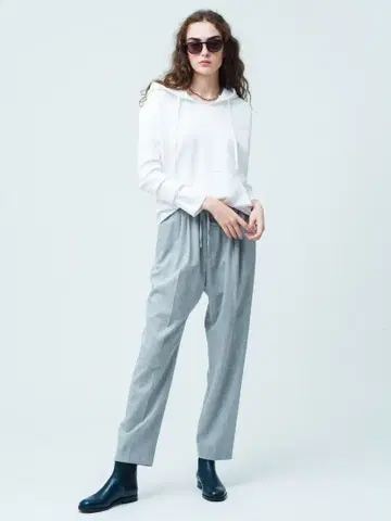 새상품급 론 헤르만 울 턱 팬츠 xs 그레이 허리밴딩