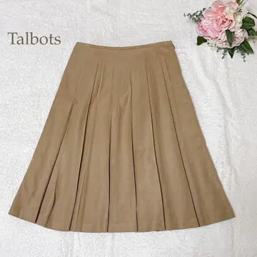 탈봇 스웨이드풍 플리츠 스커트 미디 기장 깔끔한 사이즈 4