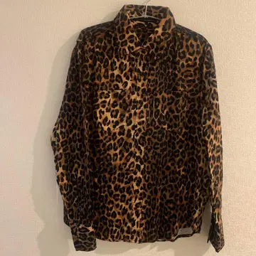 KAWI JAMELE 레오파드 무늬 긴팔 셔츠 FREE