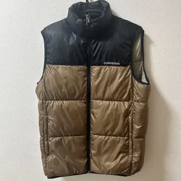 CONVERSE 다운 베스트 블랙/베이지