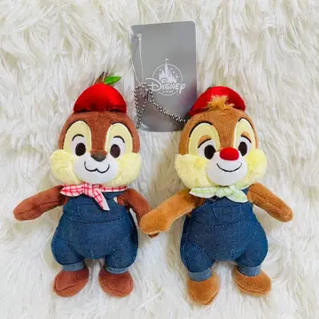 [ 새상품 ] 칩과 데일 봉제 인형 키체인 키링 사과