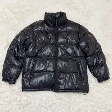00s y2k 아우터 블랙 광택 다운 자켓 archives
