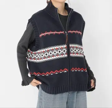 스튜디오 클립 3게이지 카우친 지퍼 베스트