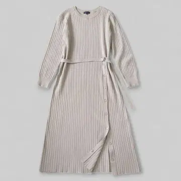 인디비 38 봄까지 돌려입기 리브 니트 원피스 벨트 포함 손세탁 가능