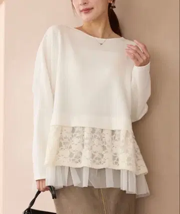 라비앙제*레이스 절개 분또 풀오버*4L*신상