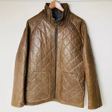 천연 가죽 퀼팅 가죽 자켓 알파카
