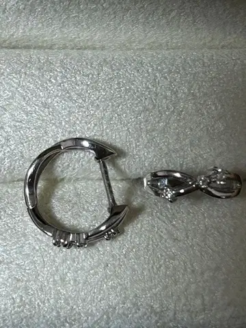 플라티나 다이아몬드 부부 귀걸이