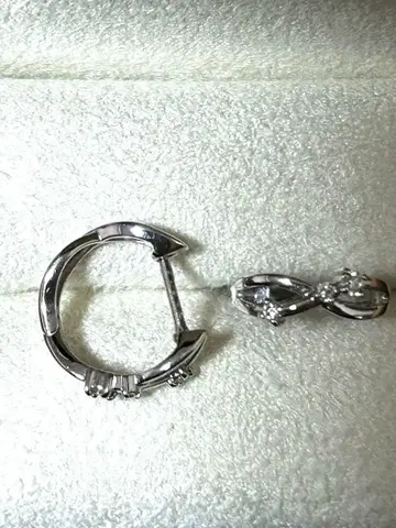 플라티나 다이아몬드 부부 귀걸이