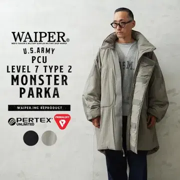 WAIPER.inc 미군 LEVEL7 TYPE2 몬스터 후드티 L