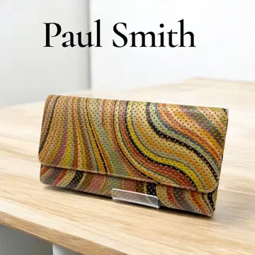 폴스미스 Paul Smith 장지갑 멀티 컬러 스트라이프 가죽