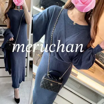 [ 새상품급 ] Andemiu 카슈쿨 탑 셋업 니트 원피스