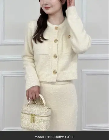 clear 글리터 니트 가디건 아이보리