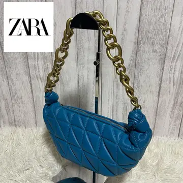 [ 새상품급 ] ZARA 자라 퀼팅 체인백 블루 인조 가죽