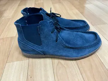 네이비 스웨이드 하이컷 신발