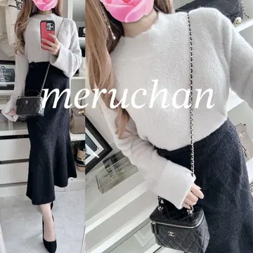 [ 새상품급 ] 코디 판매 샤기 니트 & 트위드 머메이드 스커트