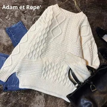 새상품급*ADAM ET ROPE 케이블 니트 스웨터 size F 화이트