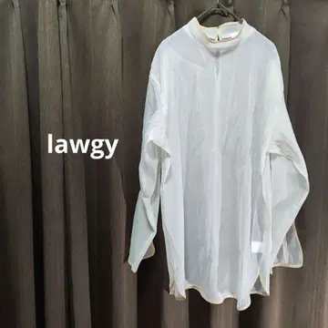 lawgy 라우지 파이핑 리본 시어 탑 세련된 귀여움 비침