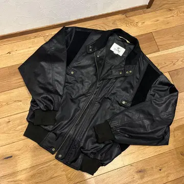 TnoyBnos 가죽 자켓 구제 의류 블랙 스웨이드 패널 빈티지