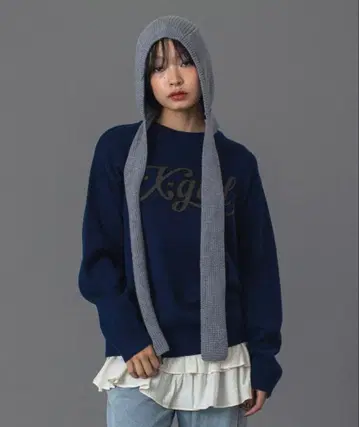 X-girl LETTERING LOGO JACQUARD KNIT TOP