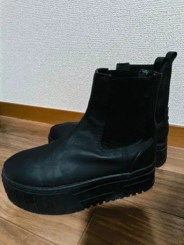 사이드 고어 부츠 블랙 부츠 통굽 귀여운