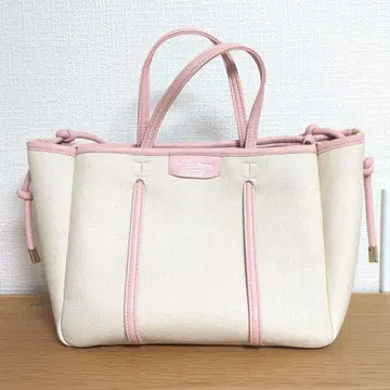 사만사 타바사 캔버스 디자인 인조 가죽 토트백 스몰