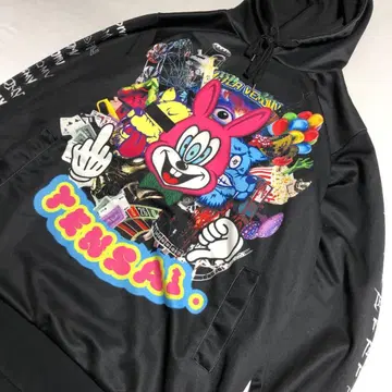 미사용급 알터베놈 컬러풀 토끼 빅 로고 그래픽 후드티