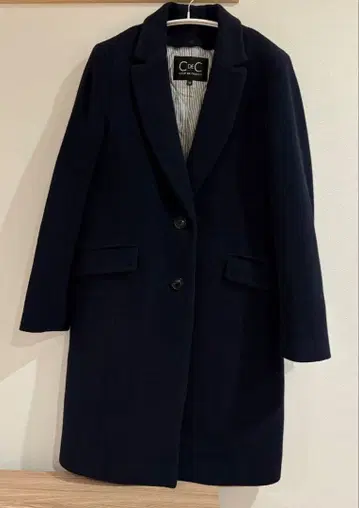 롱 코트 네이비 고급 COUP DE CHANCE 사이즈 38