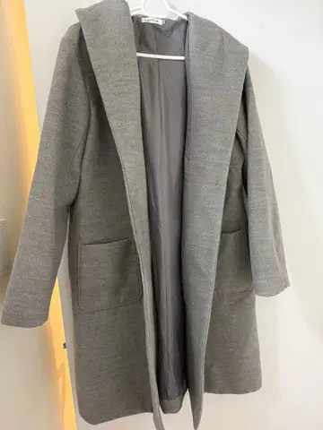 LEPSIM 후드 부착 그레이 코트 L