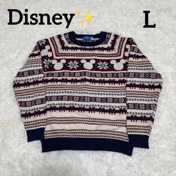 [레어] 디즈니 리조트 미키 노르딕 무늬 니트 스웨터 L