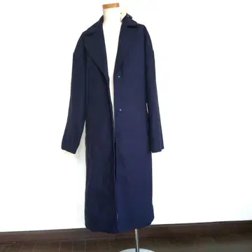 택 포함 새상품 Samansa Mos2 blue 네이비 체스터 롱 코트