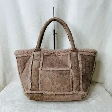 컨디션 최상 [BAYFLOW] 로고 페이크 무스탕 토트백