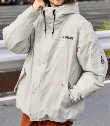 GERRY 별주 러버/자수 로고 오버 사이즈 후드 패딩 자켓