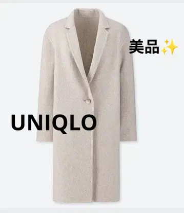 유니클로 S 더블 페이스 코쿤 코트 울 싱글 버튼 롱 코트