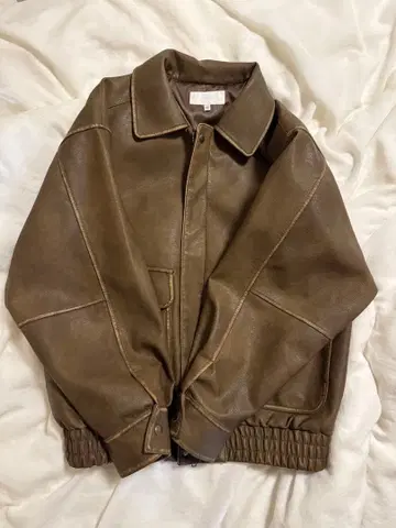 moussy 브라운 가죽 자켓