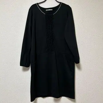 MB 민트브리즈 블랙 긴팔 원피스 LL 프론트 장식 있음