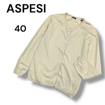 ASPESI 아스펜지 코튼 7부 소매 가디건 베이지 40 사이즈