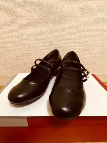 [ BONLECILL noir ] 더블 스트랩 발레 슈즈