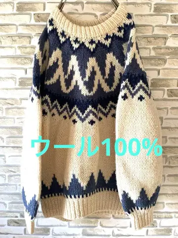 남성용 네이티브 무늬 레어 울 100% 카우친 스웨터