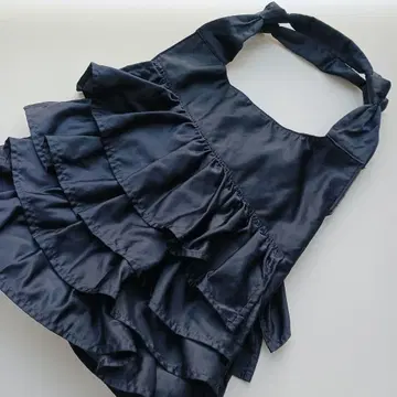 네이비 프릴 디자인 숄더백