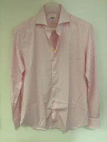 지아네토(giannetto) 슬림핏 코튼 핑크 스트라이프 셔츠