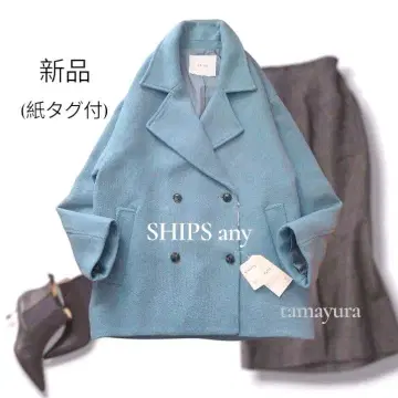 새상품 SHIPS any 쉽스 / 울 믹스 코쿤 숏 P 코트