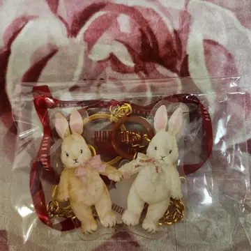 핑크하우스 토끼&리본 키링